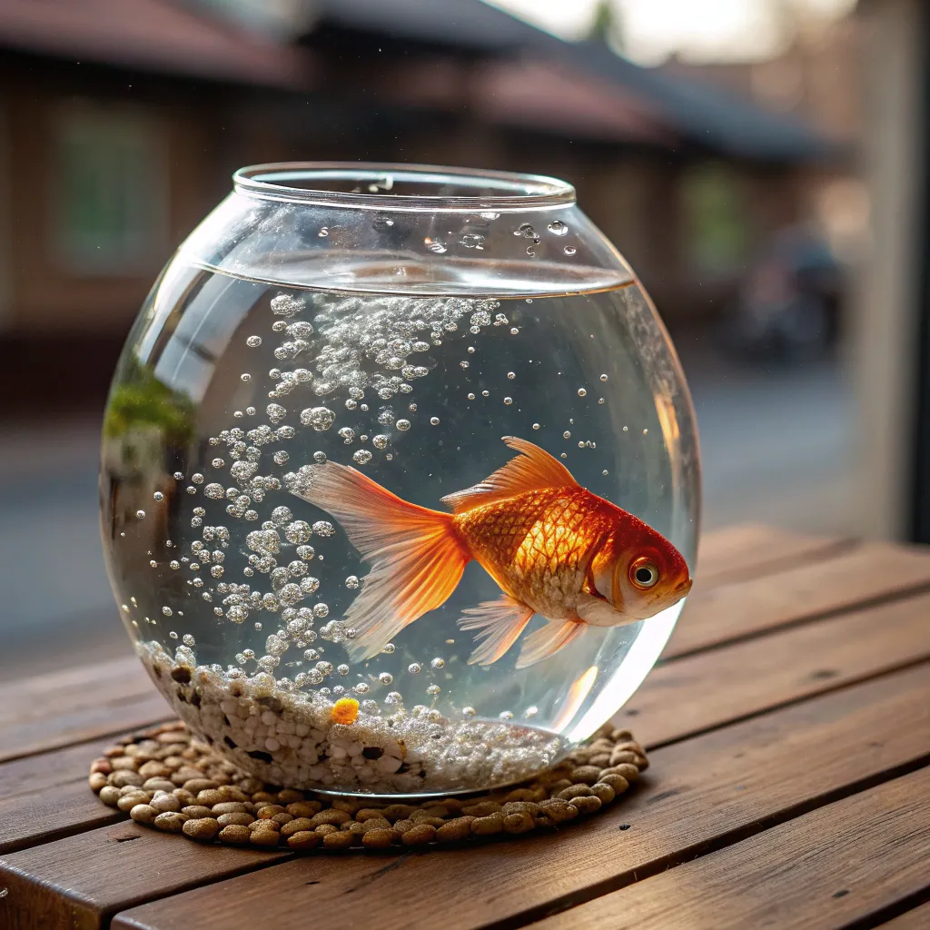 Fish bowl with goldfish